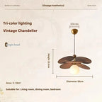 Traditional Stained Glass LED Chandelier Iron Semi Flush Mount Downlight AC 90-260V Living Room Parlor
