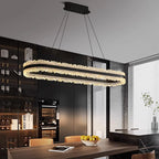 Modern Linear LED Strip Pendant Chandelier 90cm 110cm Ironware Acrylic Dimmable AC 90-240V