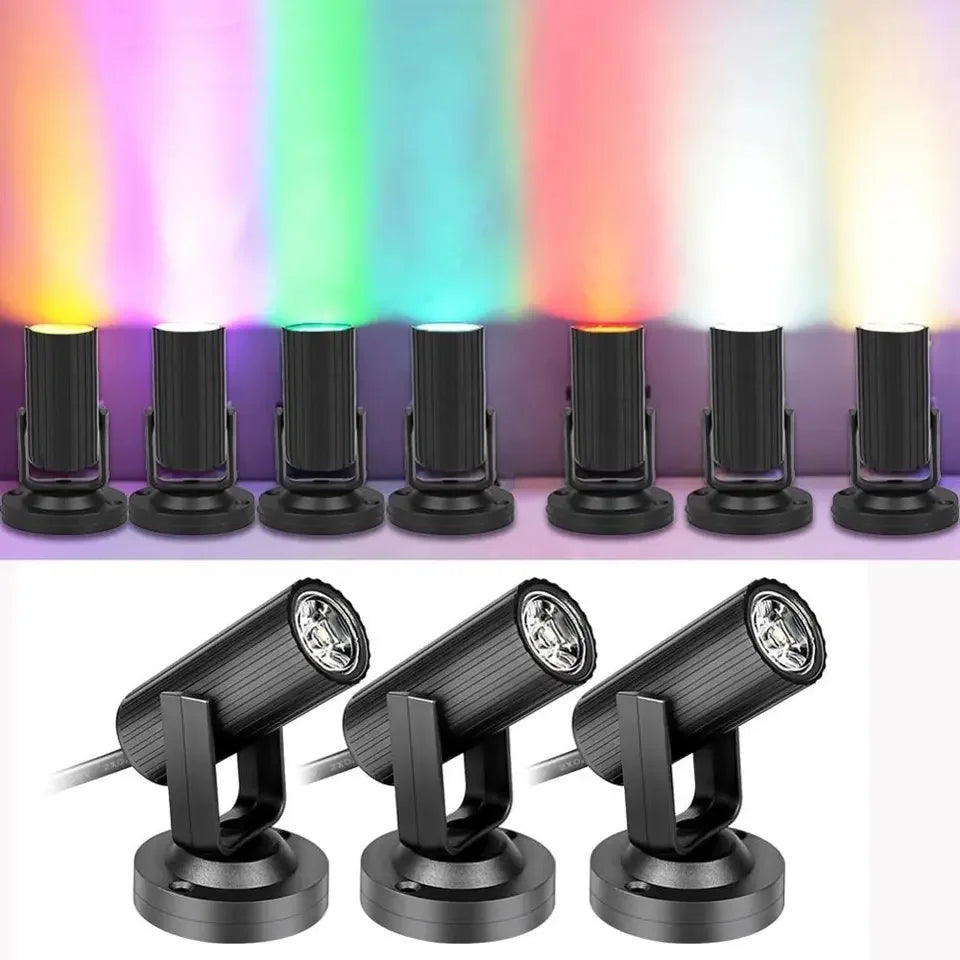 Mini LED Moving Head Beam Spotlight 1W 180 Degree AC 85-265V RGB White Warm White Red Blue Green Purple Stage DJ KTV Bar 2 Pack