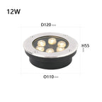 IP67 LED Underground Ground Light 2W 6W 10W 12W 18W SMD 3030 Stainless Steel Die Cast Aluminum 30 Degree AC 85-265V or DC 12-24V Warm White Cool White