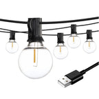 USB G40 LED String Light 1W 180lm/Bulb IP44 Warm White 25ft 50ft 100ft Patio Wedding