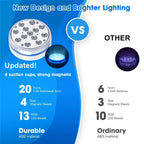 IP68 Submersible LED Pool Light 16 Colors RF Remote Control 4 Suction Cups Magnet Mount ABS Battery Powered 7cm and 8.5cm
