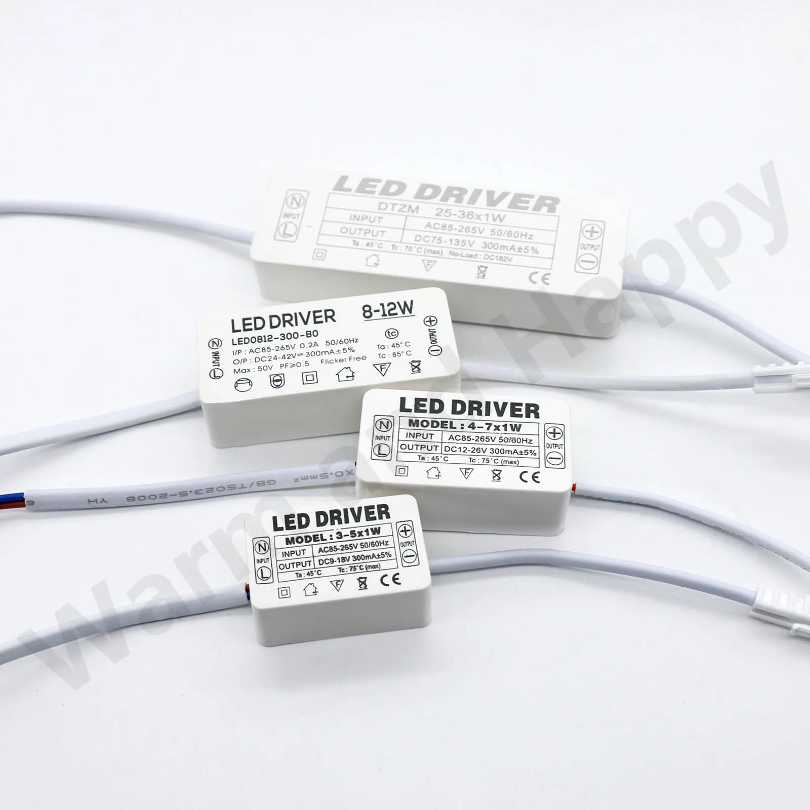 Isolated Constant Current LED Driver 280-300mA 1-3W to 25-36W AC 85-265V Aishi IC OVP