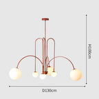 Nordic Minimalist G9 Pendant Chandelier Iron Frosted Glass Black Gold Red 90-260V