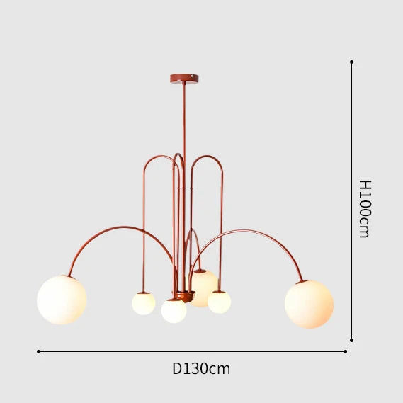 Nordic Minimalist G9 Pendant Chandelier Iron Frosted Glass Black Gold Red 90-260V