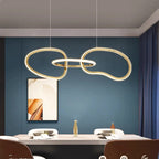 Modern LED Pendant Light 3-6 Heads 40-100W 3-CCT Dimmable RF Remote AC 90-260V Black Gold