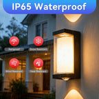 IP65 Waterproof LED Outdoor Wall Sconce 12W Warm White 3000K ABS AC 85-265V Porch Courtyard Garden Black White