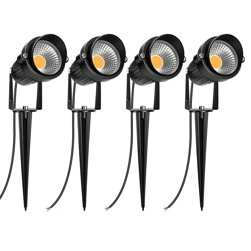 IP65 LED Garden Lawn Spike Light 5W 10W 15W AC 85-265V or DC 12-24V Aluminum ABS Warm White Cool White RGB Outdoor Landscape