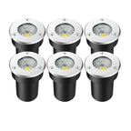 IP66 LED Underground Ground Light 5W 10W 15W AC 85-265V or DC 12-24V CRI 80 Aluminum Waterproof Garden Landscape Villa 6 Pack