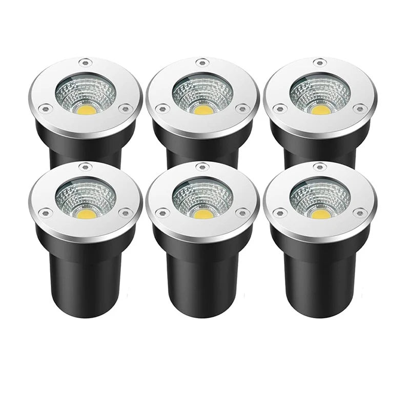 IP66 LED Underground Ground Light 5W 10W 15W AC 85-265V or DC 12-24V CRI 80 Aluminum Waterproof Garden Landscape Villa 6 Pack