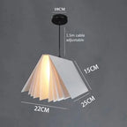 Modern Book Style LED Pendant Light E26 Single Head Iron PC Cord Pendant AC 110-240V Dining Room Kitchen Island Bedroom 5 Colors
