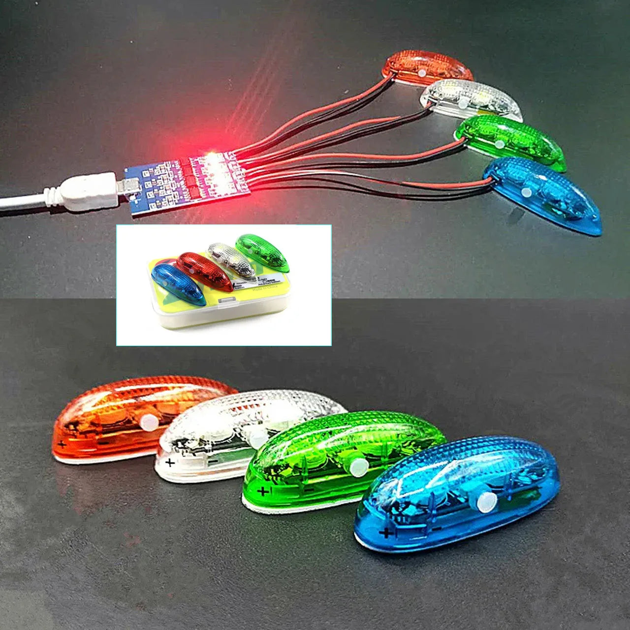 ZMR RC Navigation LED Light 4 Modes Rechargeable Li-Po 85mAh 5g 47mm Airplane Drone