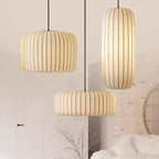 Modern Japanese Wabi-Sabi Fabric Silk E26 E27 Pendant Lamp Dimmable AC 90-260V Living Dining