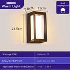 Modern Outdoor LED Wall Light Waterproof Black PC Acrylic Porch Garden AC110-220V