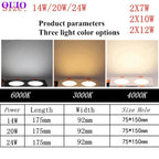 Dimmable Anti-Glare COB LED Recessed Downlight 14W 20W 24W Dual Head Epistar 85-265V