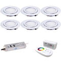 IP65 RGBW LED Mini Recessed Downlight 3W DC 12V 280lm 120 Degree Dimmable 304 Stainless Steel D72 x H14mm 55mm Cutout Driver and Dimmer Included