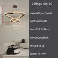 Modern Crystal LED Chandelier Stainless Steel Polished Cord Pendant Remote Control Dimmable AC 90-265V Villa Living Room Staircase