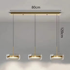 Modern Multi-Head Glass Pendant Light 1 3 4 Heads 5-60W Ironware Dimmable AC 90-265V
