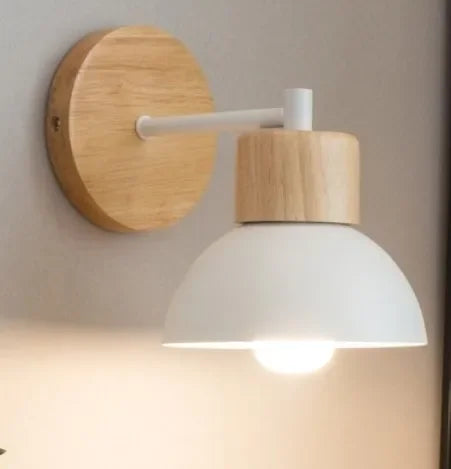 Nordic Wood Iron LED Wall Sconce E26 Single Head 40W Max Downlight AC 90-260V 15 x 19cm Bedroom Living Room Black White Bird Style