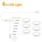5W 12V Ultra-Thin LED Cabinet Puck Light Dimmable Touch Sensor Through-Wood AC 100-240V