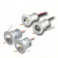 IP65 Mini LED Spotlight 1W DC 12V 100lm Epistar CRI 80 15mm or 25mm Cutout Aluminum Brushed Nickel 4 Beam Angles Cabinet Stair