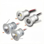 IP65 Mini LED Spotlight 1W DC 12V 100lm Epistar CRI 80 15mm or 25mm Cutout Aluminum Brushed Nickel 4 Beam Angles Cabinet Stair