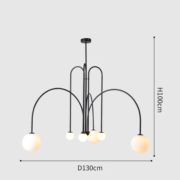 Nordic Minimalist G9 Pendant Chandelier Iron Frosted Glass Black Gold Red 90-260V