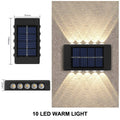 Solar LED Wall Lamp IP65 Waterproof Up and Down Light ABS PC Polycrystalline Panel Auto Dusk to Dawn Garden Yard Balcony