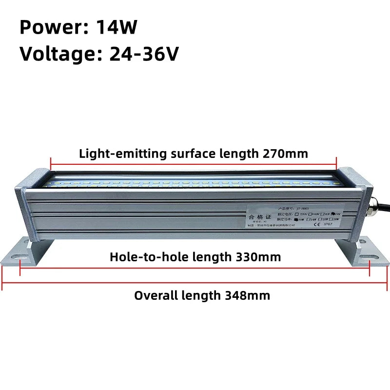 IP67 LED Machine Tool Work Light 10W to 40W Explosion Proof Waterproof Aluminum Alloy Tempered Glass AC 110-240V or DC 24-36V CNC Lathe Workshop