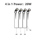 LED Garden Spotlight Set 5W per Head IP65 360° Adjustable Stake AC 100-240V Warm White