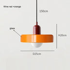Nordic Glass LED Pendant Light E26 Single Head Cord Pendant Baked Paint Hardware AC 90-260V Bedroom Dining Room Parlor
