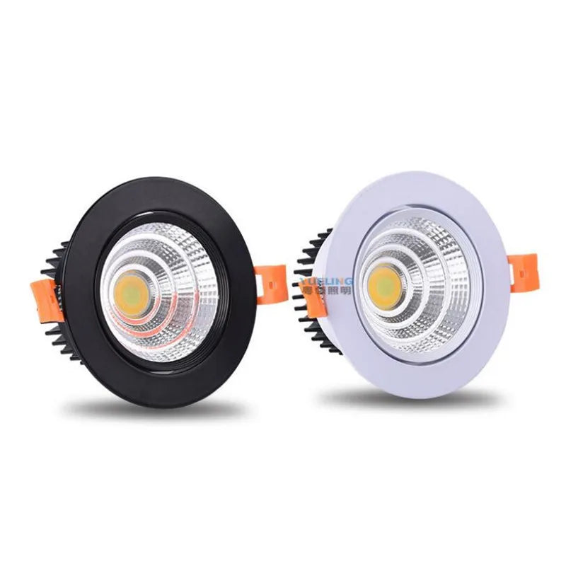 Dimmable COB LED Recessed Downlight 3W 5W 7W 9W 12W 15W 18W CRI 92+ 45-60° AC 86-265V