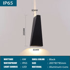 IP65 LED Outdoor Wall Lamp 6W 10W Aluminum Borosilicate Glass Baked Finish CRI 80 90 lm/W AC 85-265V Porch Garden Nordic Black White