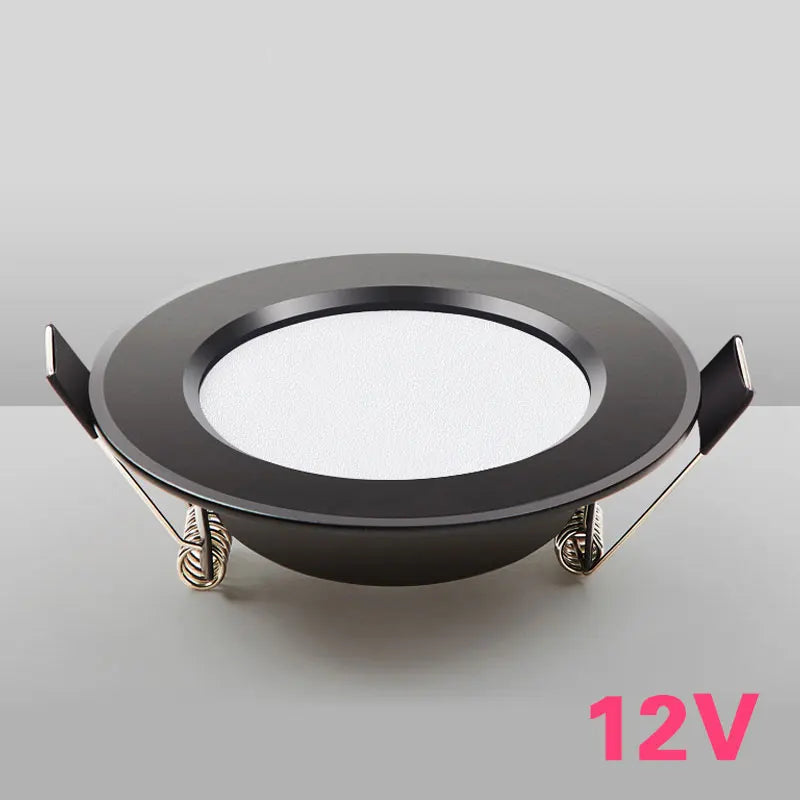 DC 12V IP65 LED Downlight 3W 5W 7W 9W 12W 15W Black Aluminum 3-Color Bathroom Outdoor