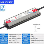 IP67 Ultra-Thin LED Power Supply DC 12V 24V 36W-400W AC 100-265V Flicker-Free EMI Filter
