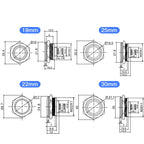 Momentary Push Button Switch 19mm 22mm 25mm 30mm 1A Ultra-Short Stainless Steel Waterproof