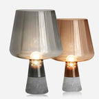Cement Glass Table Lamp E14 D20cm H30cm Smoky Gray Amber AC 85-265V Bedside Desk Lamp