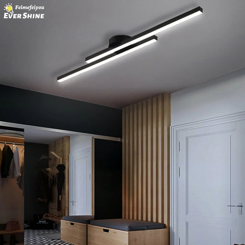 Modern LED Ceiling Light 3-Color Switch Remote Dimmable Black White Gold AC 90-260V