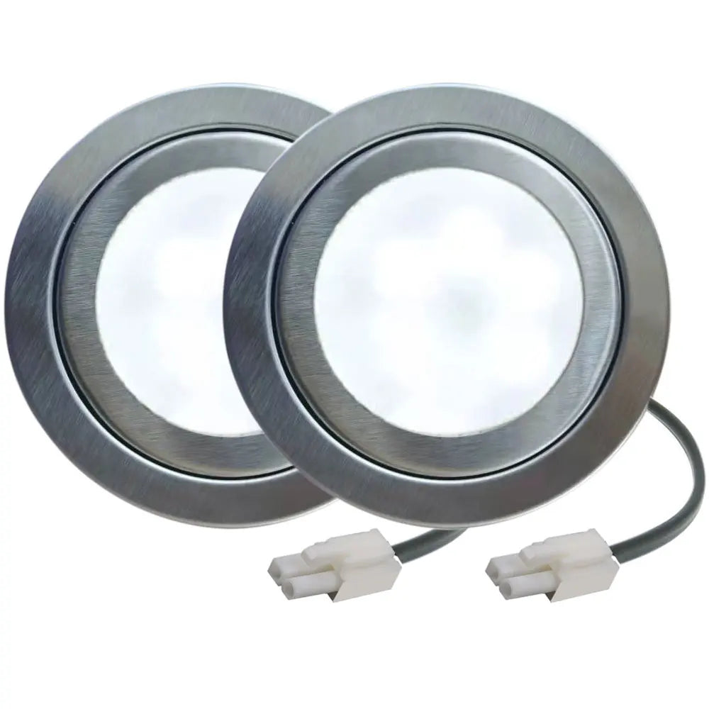 DC 12V LED Range Hood Replacement Bulb 1.5W 200lm 120 Degree CRI 80 Stainless Steel Frosted Glass 60mm Cutout 2 Pack