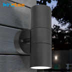 IP65 GU10 Outdoor LED Wall Lamp 10W 600lm Up Down Dual Light Stainless Steel 85-265V