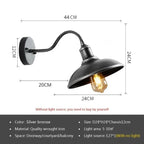 Vintage Iron IP65 Outdoor LED Wall Lamp E26 E27 D24-30cm Black Archaize Silver Gold AC 90-260V