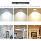 LED Recessed Downlight 9W 12W 15W 21W Aluminum 30 Degree Dimmable Knob Switch AC 110V 220V Warm White Natural White Cool White White 68-75mm Cutout