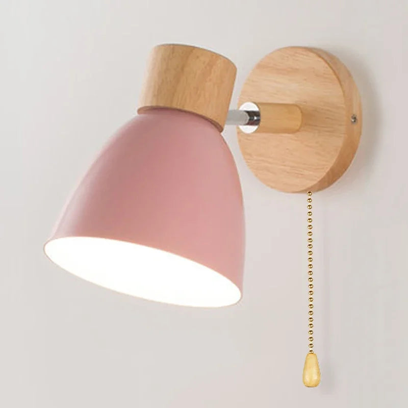 Nordic E26 E27 Wall Sconce Adjustable Steering Head 6 Colors Knob Switch 90-260V Bedroom Living Room