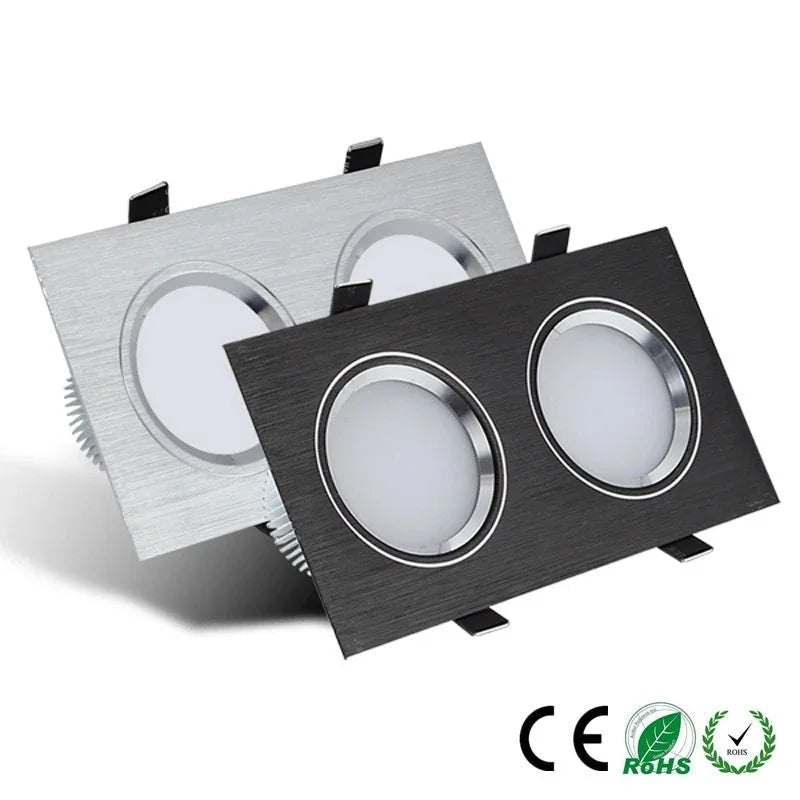 Dimmable Anti-Glare COB LED Recessed Downlight 14W 20W 24W Dual Head Epistar 85-265V