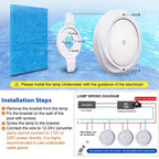IP68 RGB LED Swimming Pool Light 18W 25W 35W DC 12V Wall Mounted Remote Control ABS PC Resin Filled D230mm Spa Pond Villa