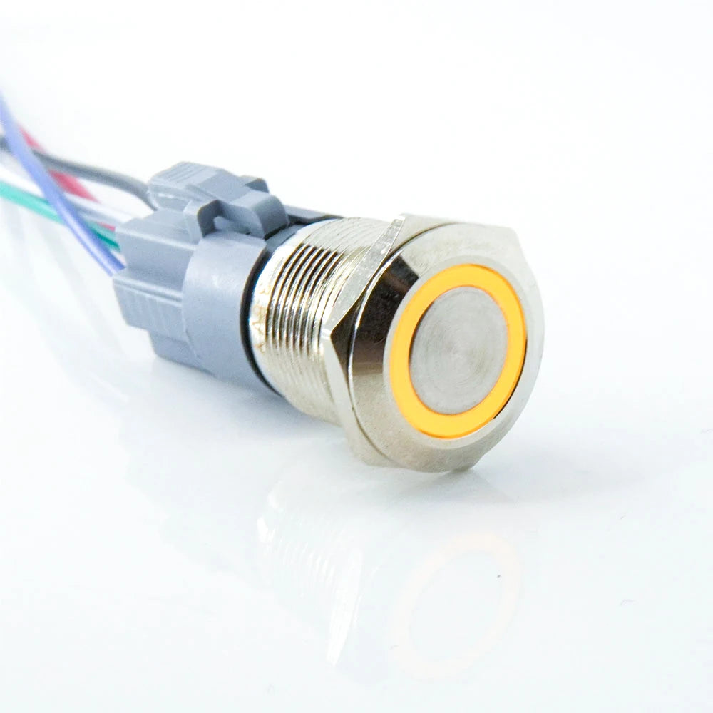 IP65 Waterproof Metal Push Button Switch 12mm 16mm 19mm 22mm 1 to 3A LED Brass Nickel Chrome Momentary or Latching 3V to 220V NO NC