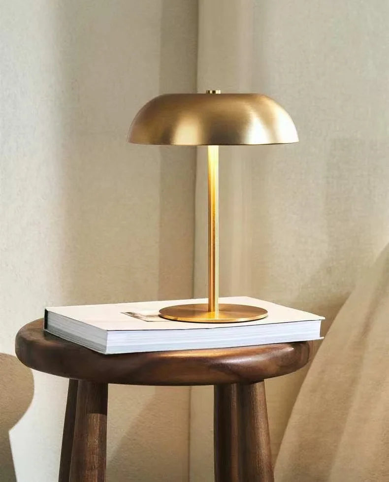Wireless Rechargeable LED Table Lamp 3W Dimmable Touch Switch 3-Color Mode Iron Portable
