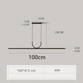 Nordic Long LED Pendant Light Iron 80cm 100cm 120cm 150cm Black White Kitchen Island 90-260V