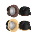 Wood Grain COB LED Recessed Downlight 7W 10W 12W 15W 18W Aluminum CRI 97 120 lm/W Touch Switch Dimmable AC 100-240V Ceiling Spot