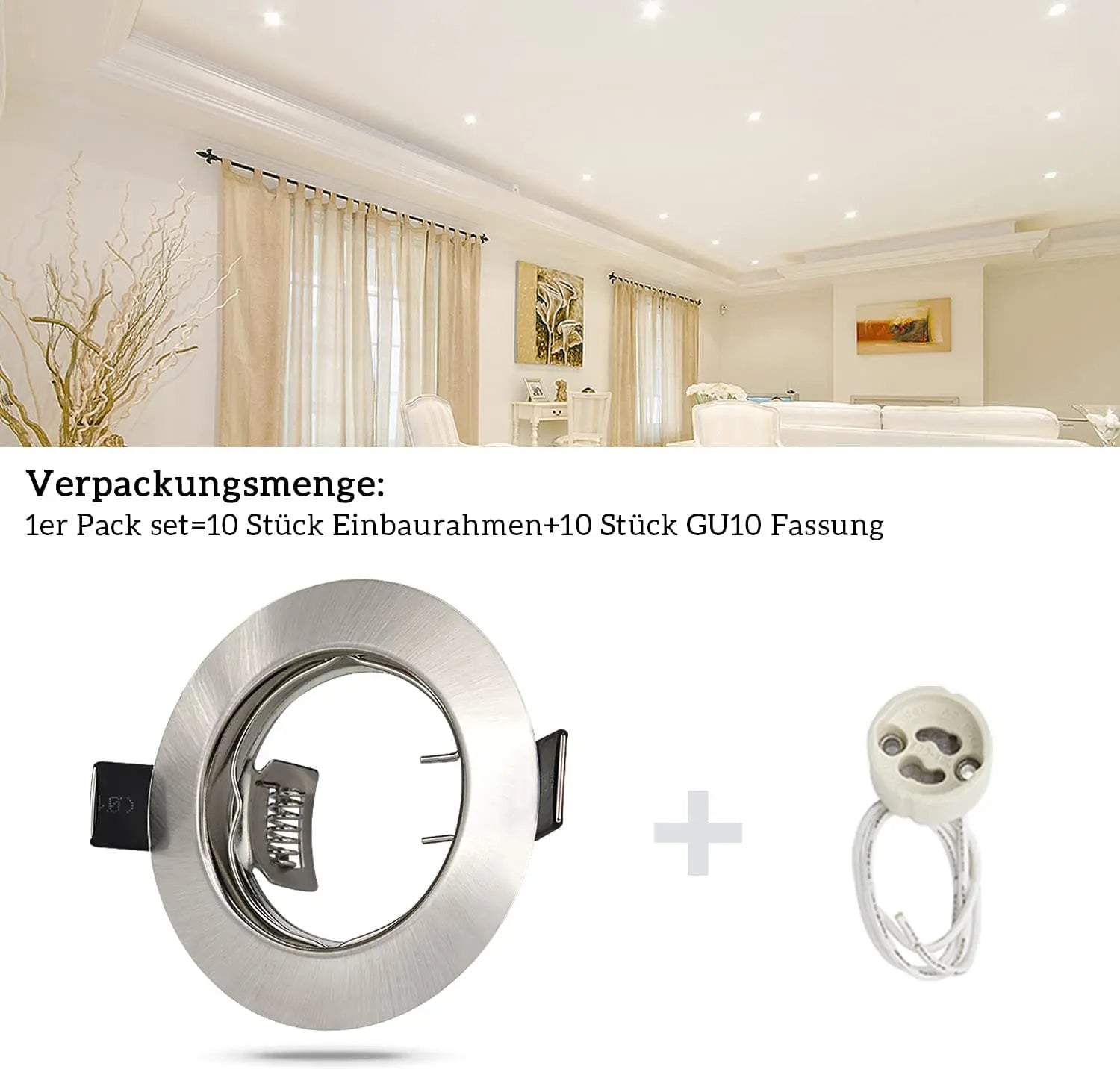 Recessed Ceiling Downlight Housing Frame 50mm Cutout for GU10 GU5.3 MR16 Spotlight Bulbs